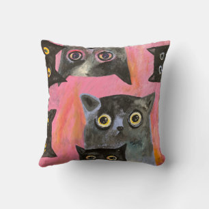 staring cats cushion