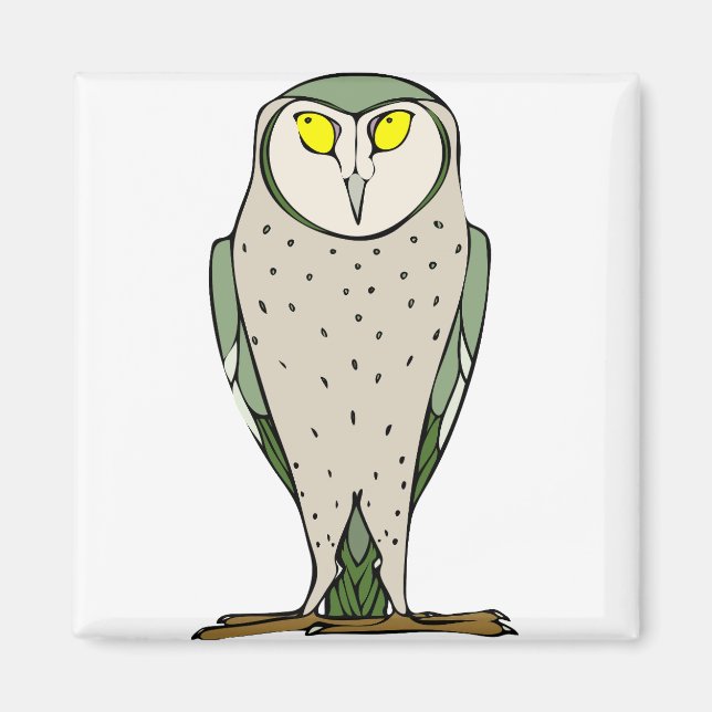 Staring Owl Magnet (Front)