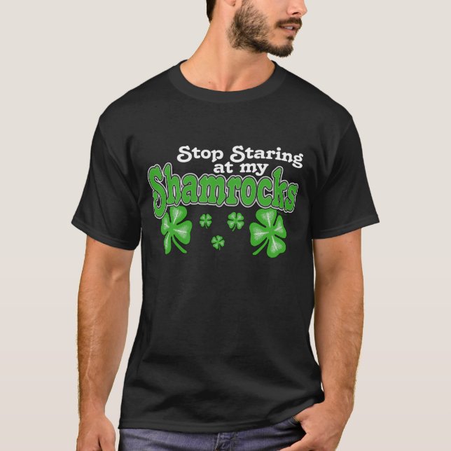 Staring Shamrocks (Dark) T-Shirt (Front)