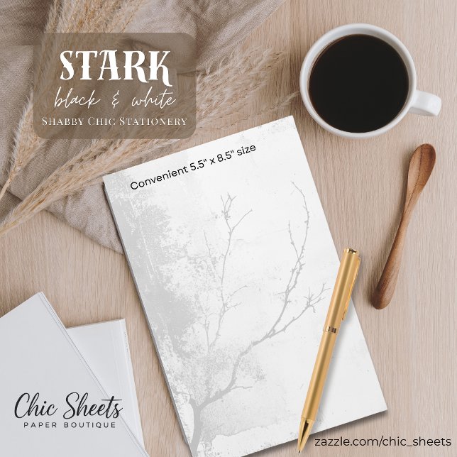 Stark Black & White Shabby Chic Design Stationery (Creator Uploaded)