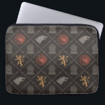 Stark, Lannister, Targaryen, Iron Throne Pattern Laptop Sleeve<br><div class="desc">Game of Thrones | Pattern featuring icons for: Stark,  Lannister,  Targaryen,  and the Iron Throne.</div>