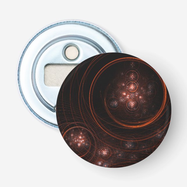 Starlight Abstract Art Button Bottle Opener (Front)