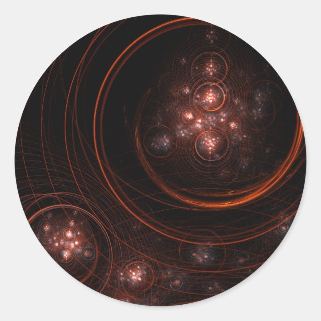 Starlight Abstract Art Round Sticker (Front)
