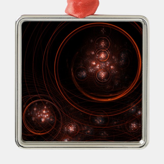 Starlight Abstract Art Square Metal Tree Decoration (Front)
