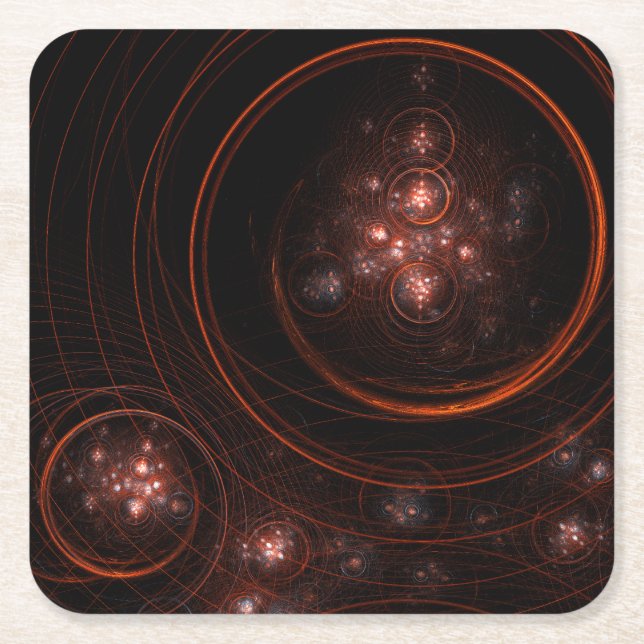 Starlight Abstract Art Square Paper Coaster (Front)