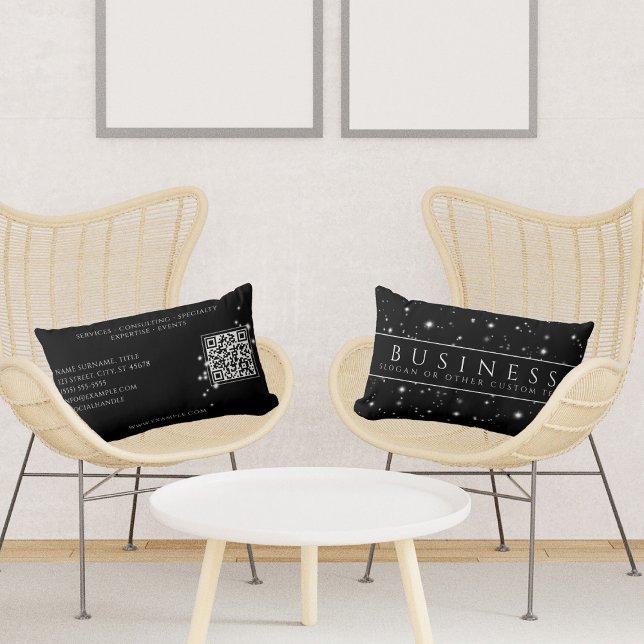Starlight Black Business Card Lumbar Cushion (Creator Uploaded)