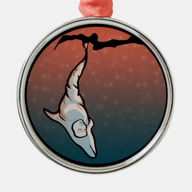 starlight dolphin cocoon metal tree decoration (Front)