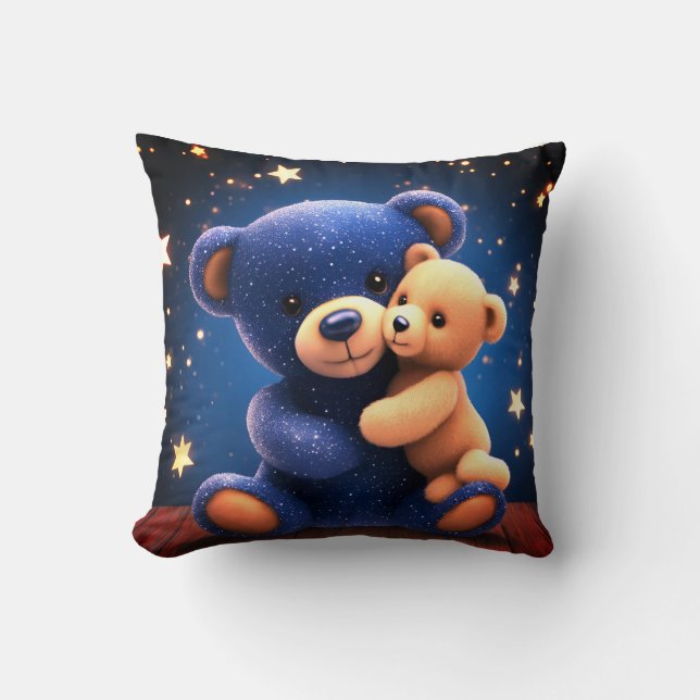 Starlight DreamerThrow Pillow- Cuddle Teddy Bear Cushion (Front)