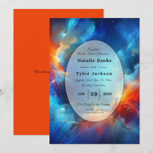 Starlight Fusion of Fire and Ice Wedding Invitation