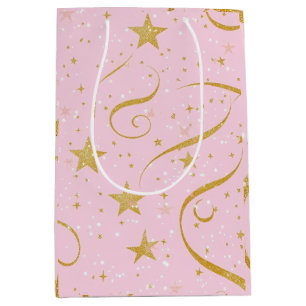 Starlight Gift Bag – Pink & Gold Star Gift Bag