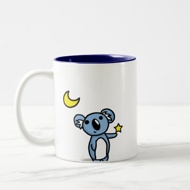 Starlight Koala - Blue Two-Tone Coffee Mug (Left)