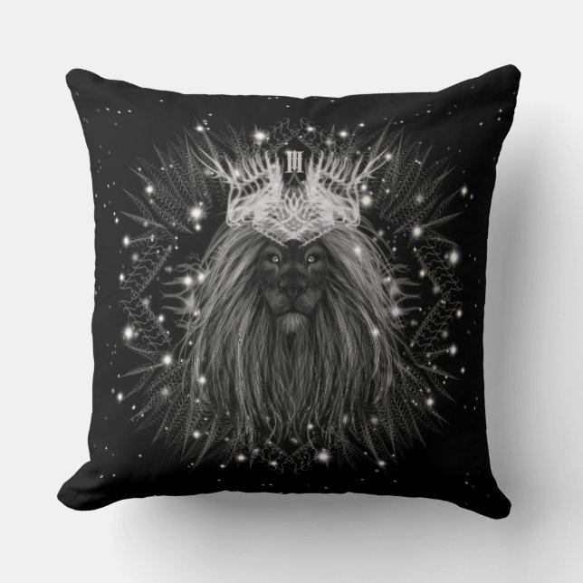Starlight Lion with Crown Monogram Cushion (Front)