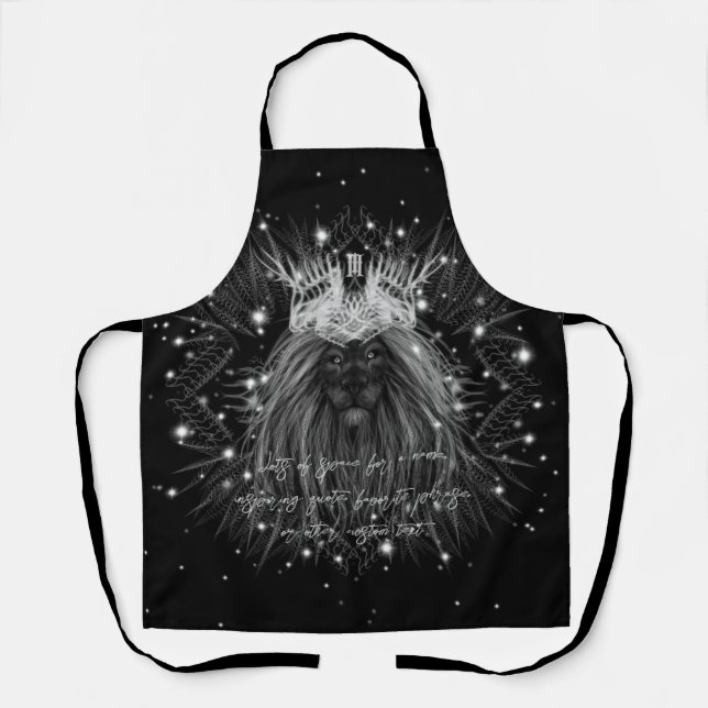 Starlight Lion with Crown Monogram Quote Apron (Front)
