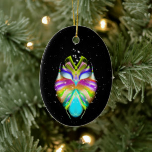 Starlight Oracle Owl Ceramic Tree Decoration