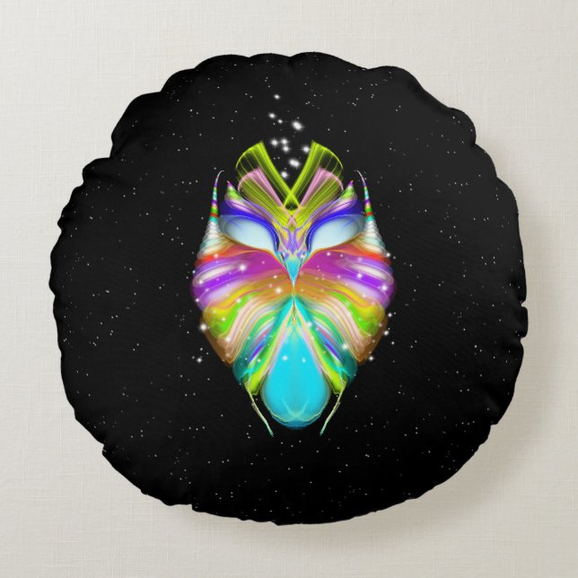 Starlight Oracle Owl Round Cushion (Front)