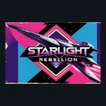 Starlight Rebellion Retro Pop Culture Poster 80s-<br><div class="desc">Starlight Rebellion Retro Pop Culture Poster 80s-style movie poster for a fictional sci-fi film, featuring neon gradients, geometric shapes, and a glowing spaceship. Bold title: Starlight Rebellion. Includes faux-distressed edges for vintage appeal.” At MotherEagle Inspires, we blend the soul-stirring power of poetry with beautifully crafted everyday items to create gifts that inspire,...</div>