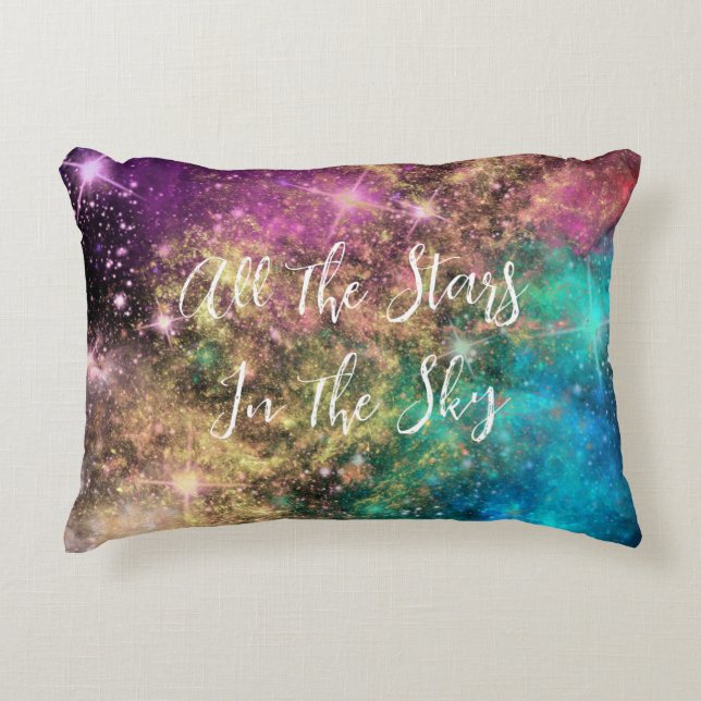 Starlight Sonata: Personalised Starry Creation Decorative Cushion (Front)