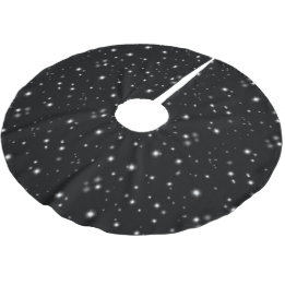 Starlight Sparkles Black and White Stars Brushed Polyester Tree Skirt