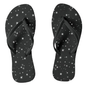 Starlight Sparkles Black and White Stars Jandals