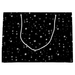 Starlight Sparkles Black and White Stars Large Gift Bag