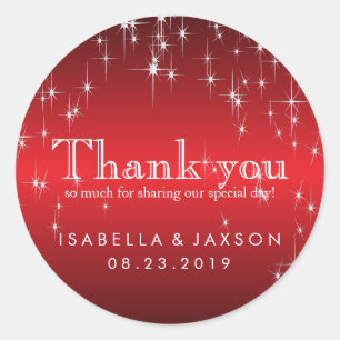 Starlights in Metallic Red Classic Round Sticker