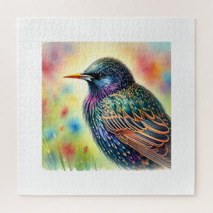 Starling Bird 010924AREF142 - Watercolor Jigsaw Puzzle