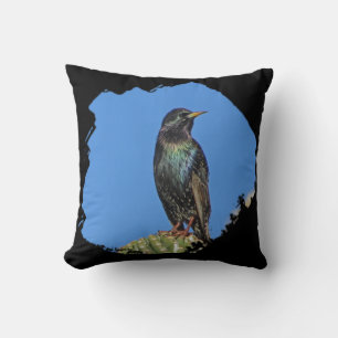 Starling Saguaro Cactus Beautiful Southwest Bird Cushion