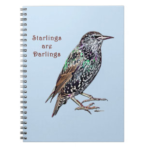 Starlings Are Darlings Spiral Notebook