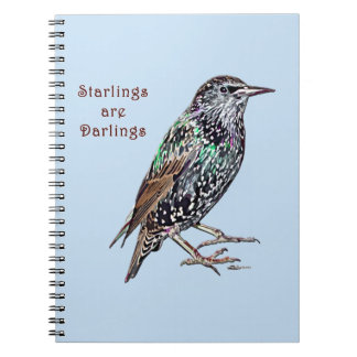 Starlings Are Darlings Spiral Notebook