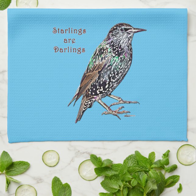 Starlings Are Darlings Tea Towel (Folded)