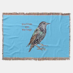 Starlings Are Darlings Throw Blanket