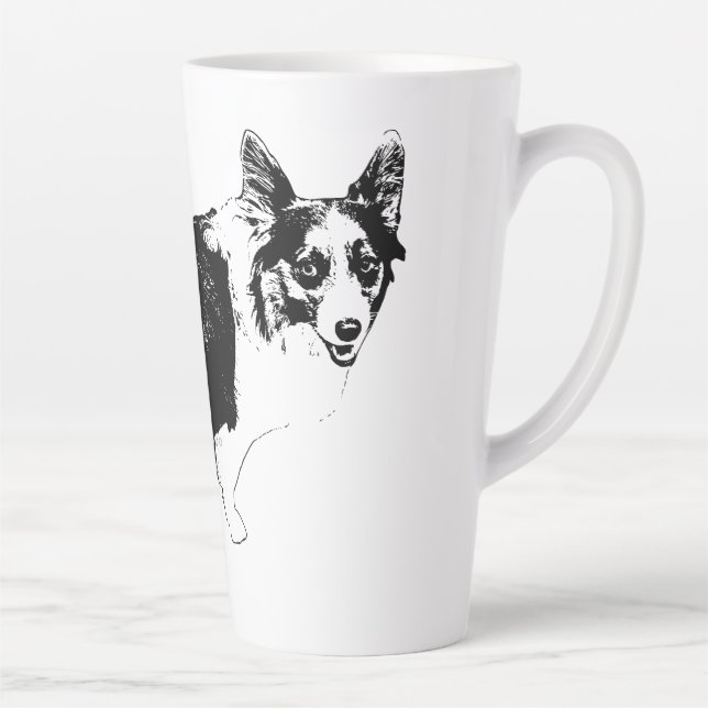 Starlit Corgi Cheer Latte Mug (Right)