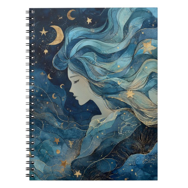 Starlit Dream Goddess Notebook  (Front)