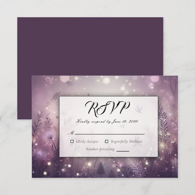 Starlit Enchantment in Bloom RSVP Card (Front/Back)