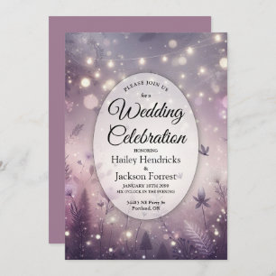 Starlit Enchantment in Bloom Wedding Invitation