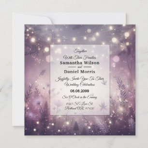 Starlit Enchantment in Bloom Wedding Invitation