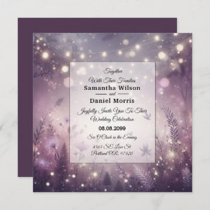 Starlit Enchantment in Bloom Wedding Invitation