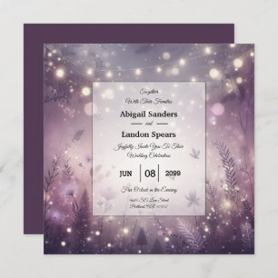 Starlit Enchantment in Bloom Wedding Invitation