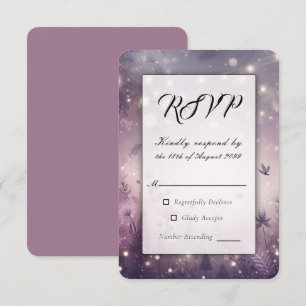 Starlit Enchantment in Bloom Wedding RSVP Card