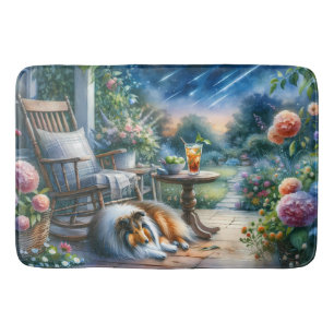 Starlit Garden Porch Sheltie Dream Bath Mat