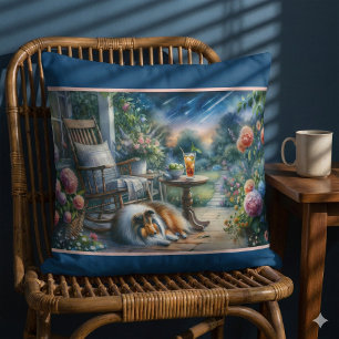 Starlit Garden Porch Sheltie Dream Cushion
