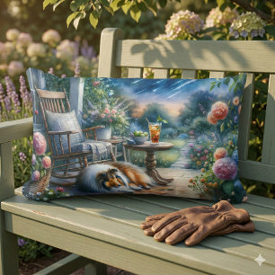 Starlit Garden Porch Sheltie Dream Lumbar Cushion
