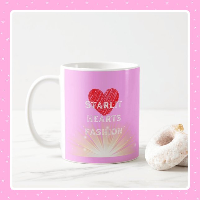 Starlit Hearts Fashion Red Heart Shine Coffee Mug (Starlit Hearts Fashion Red Heart Shine Coffee Mug - 11 oz)