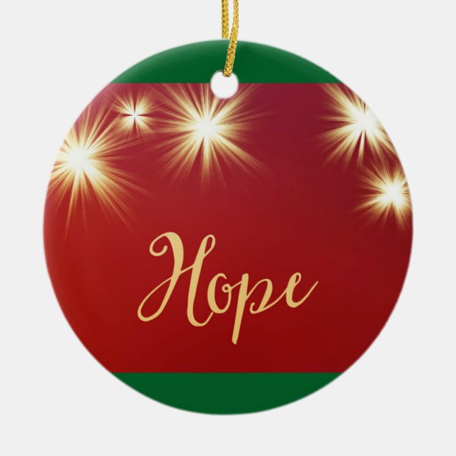 Starlit Hope Ceramic Tree Decoration (Front)