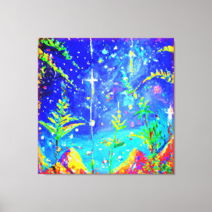 "Starlit Jungle" Cute Painting. Buy Now Canvas Print