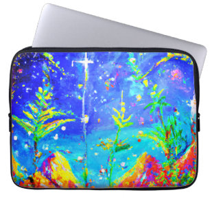 "Starlit Jungle" Cute Painting. Buy Now Laptop Sleeve