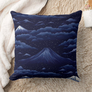 Starlit Peaks – Midnight Mountain Sky (1) Cushion