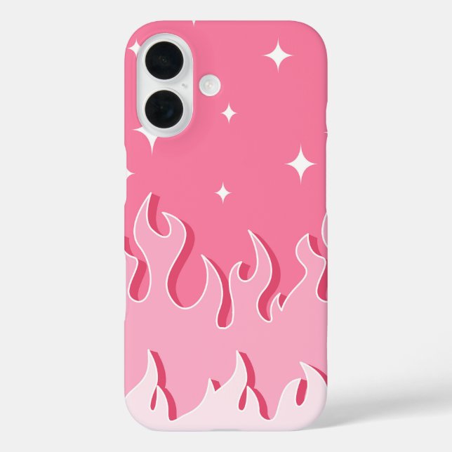 Starlit Pink Flames – Aesthetic Y2K Case-Mate iPhone Case (Back)