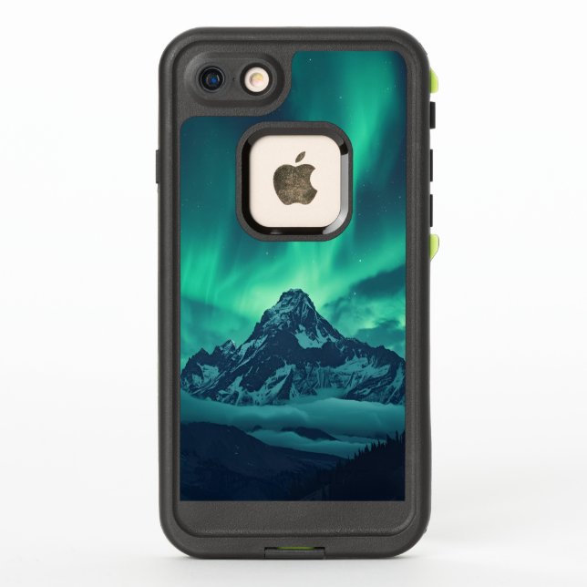 Starlit Silence – Custom Quote Print with Aurora & LifeProof iPhone Case (Back)