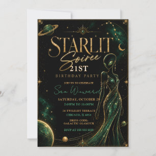 Starlit Soiree 21st Birthday Party Invitation